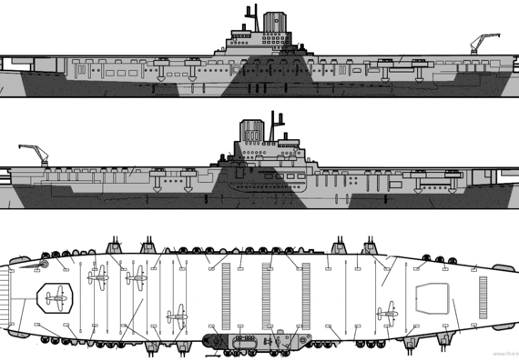 Авианосец IJN Shinano 1945 [Aircraft Carrier] - чертежи, габариты, рисунки